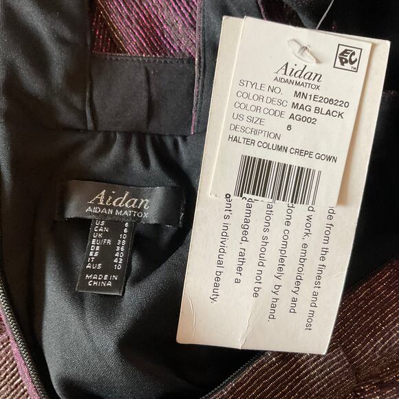 Aidan Mattox Women's Formal Dress Size 6 Purple Sleeveless Cut Out Column Gown - Picture 9 of 12